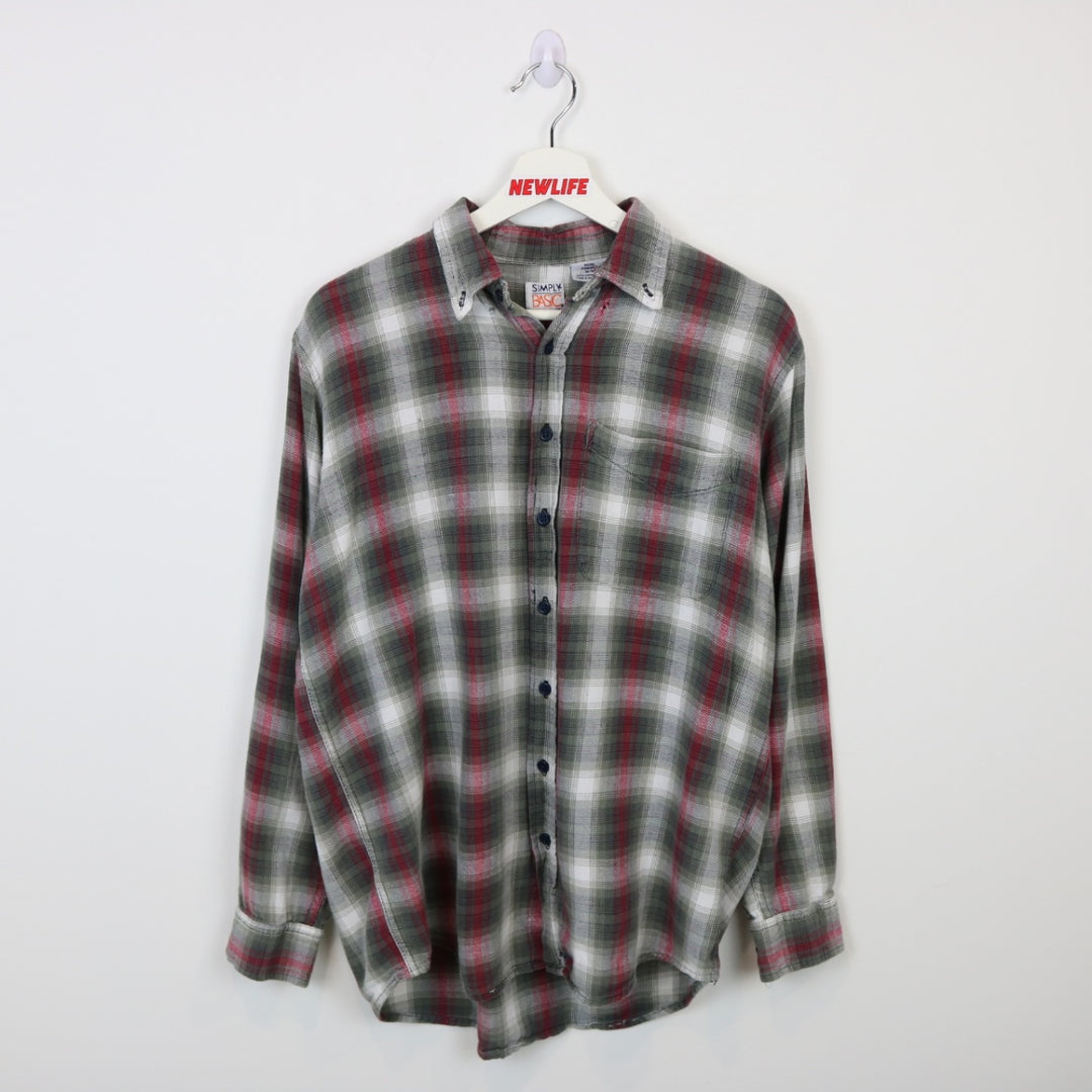 Vintage Simply Basic Plaid Flannel Button Up - M-NEWLIFE Clothing