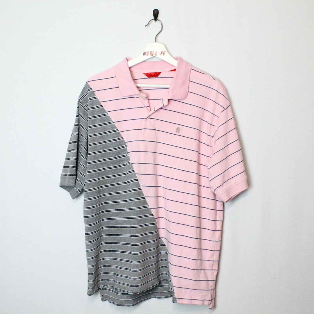 Reworked Vintage Striped Polo Shirt - L/XL-NEWLIFE Clothing