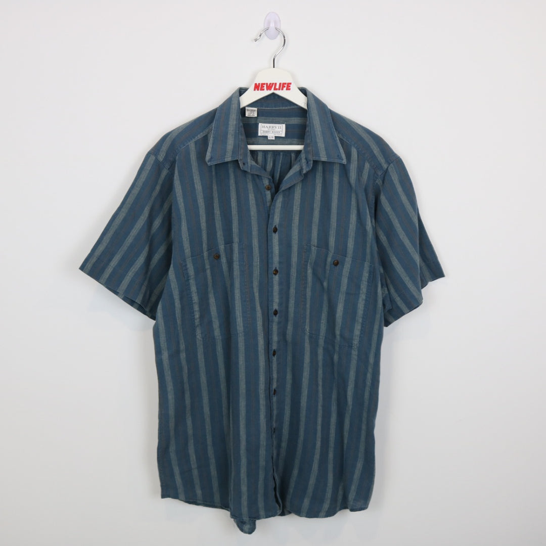 Vintage 80's Harry Rosen Striped Button Up - L-NEWLIFE Clothing