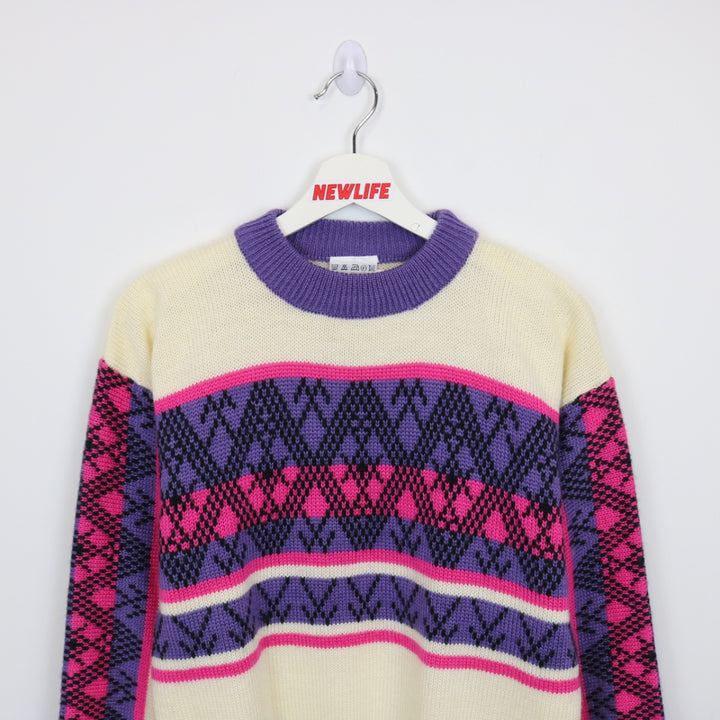 Vintage 90's Patterned Knit Sweater - XS/S-NEWLIFE Clothing
