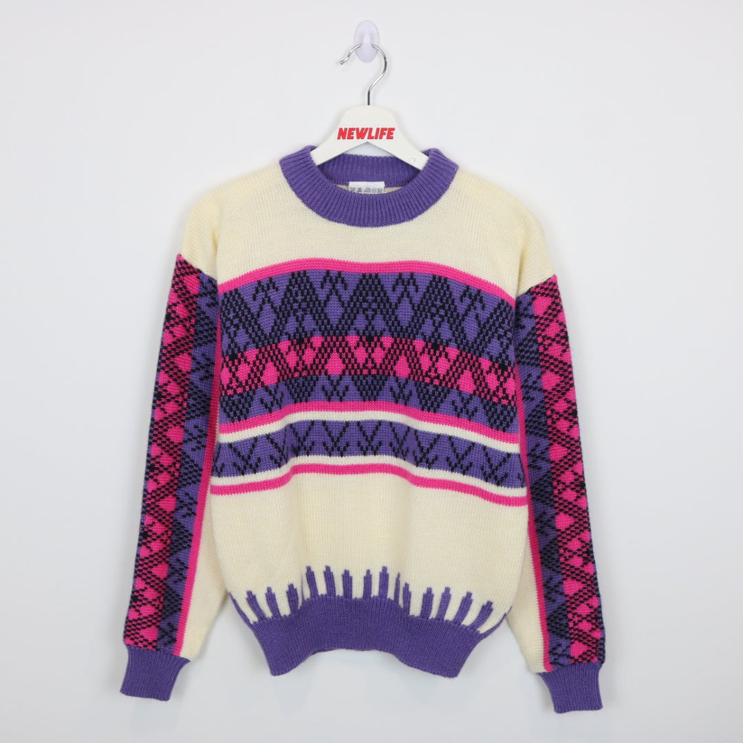 Vintage 90's Patterned Knit Sweater - XS/S-NEWLIFE Clothing