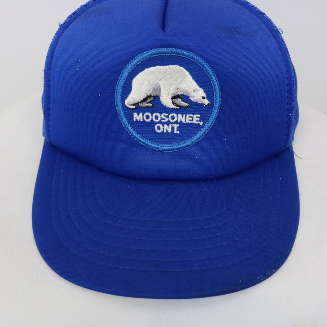 Vintage 80's Moosonee Ontario Polar Bear Trucker Hat - OS-NEWLIFE Clothing