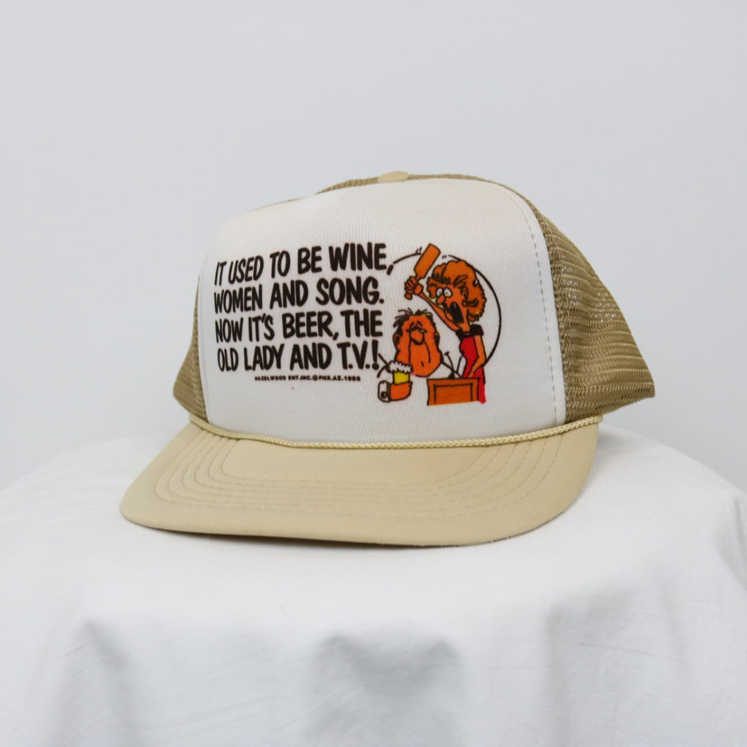 Vintage 1985 Wine, Woman and Song Trucker Hat - OS-NEWLIFE Clothing