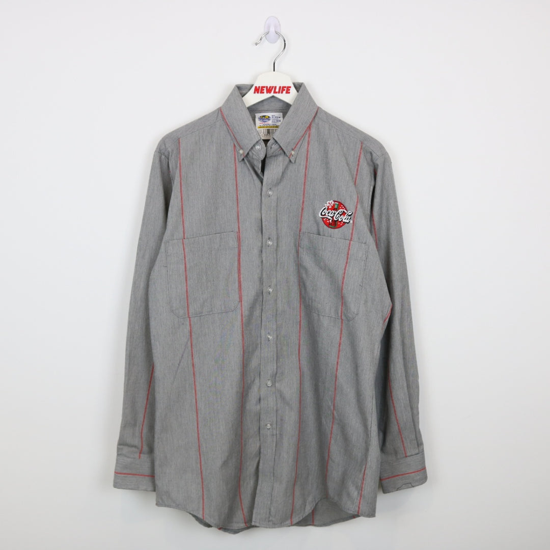 Vintage 80's Coca Cola Striped Button Up - M-NEWLIFE Clothing