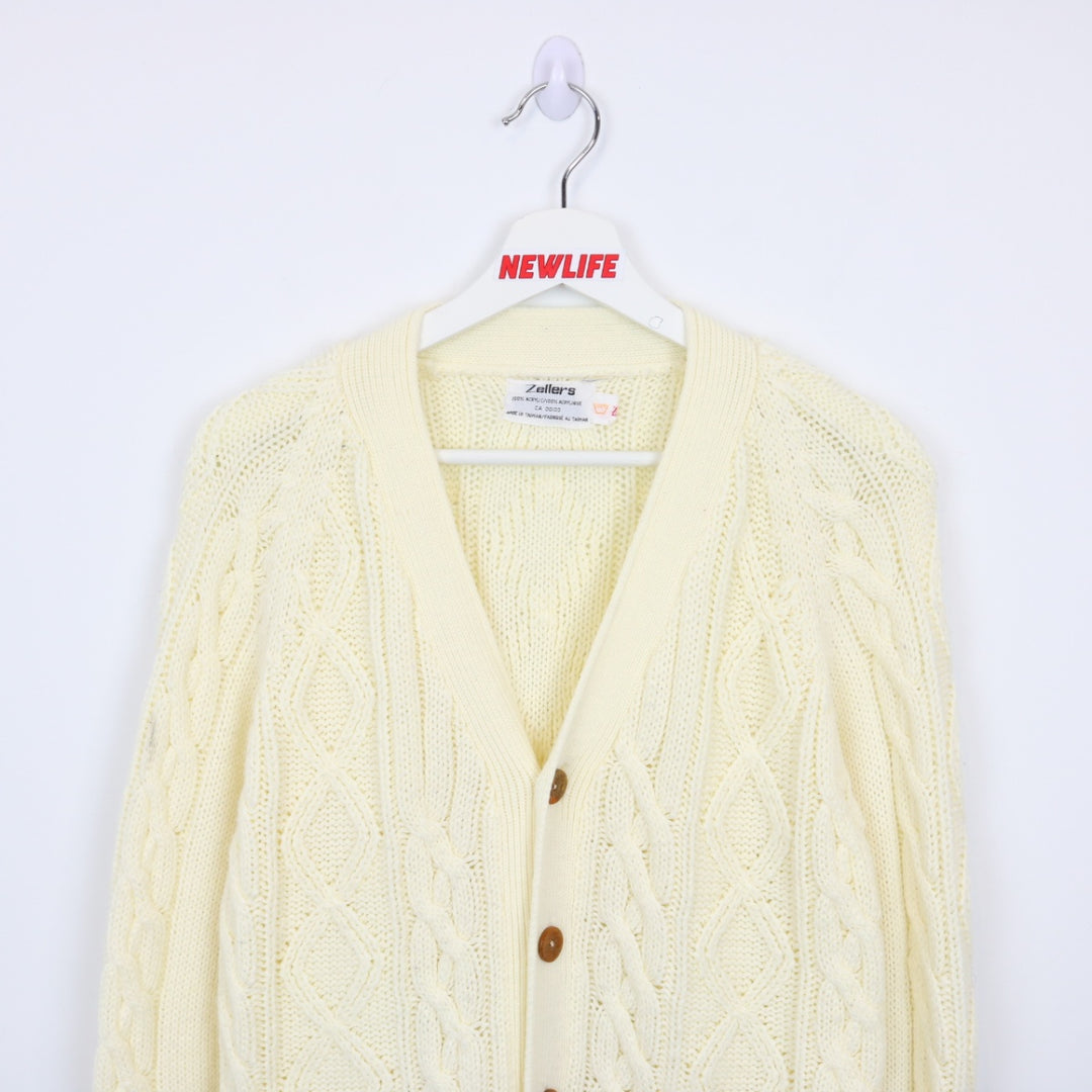 Vintage 70's Zellers Cable Knit Cardigan - S-NEWLIFE Clothing