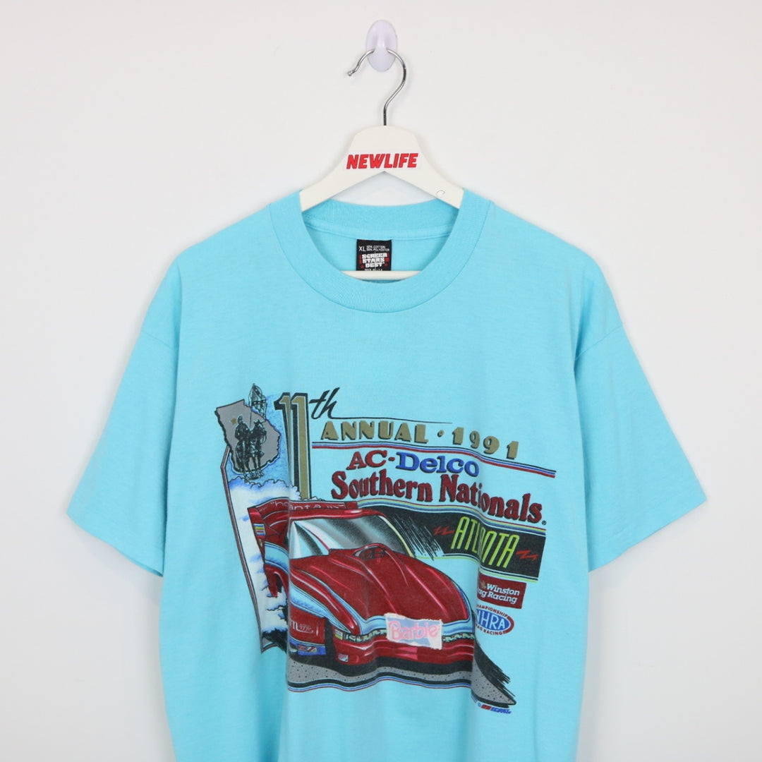 Vintage 1991 Atlanta Southern Nationals Drag Racing Tee - L-NEWLIFE Clothing