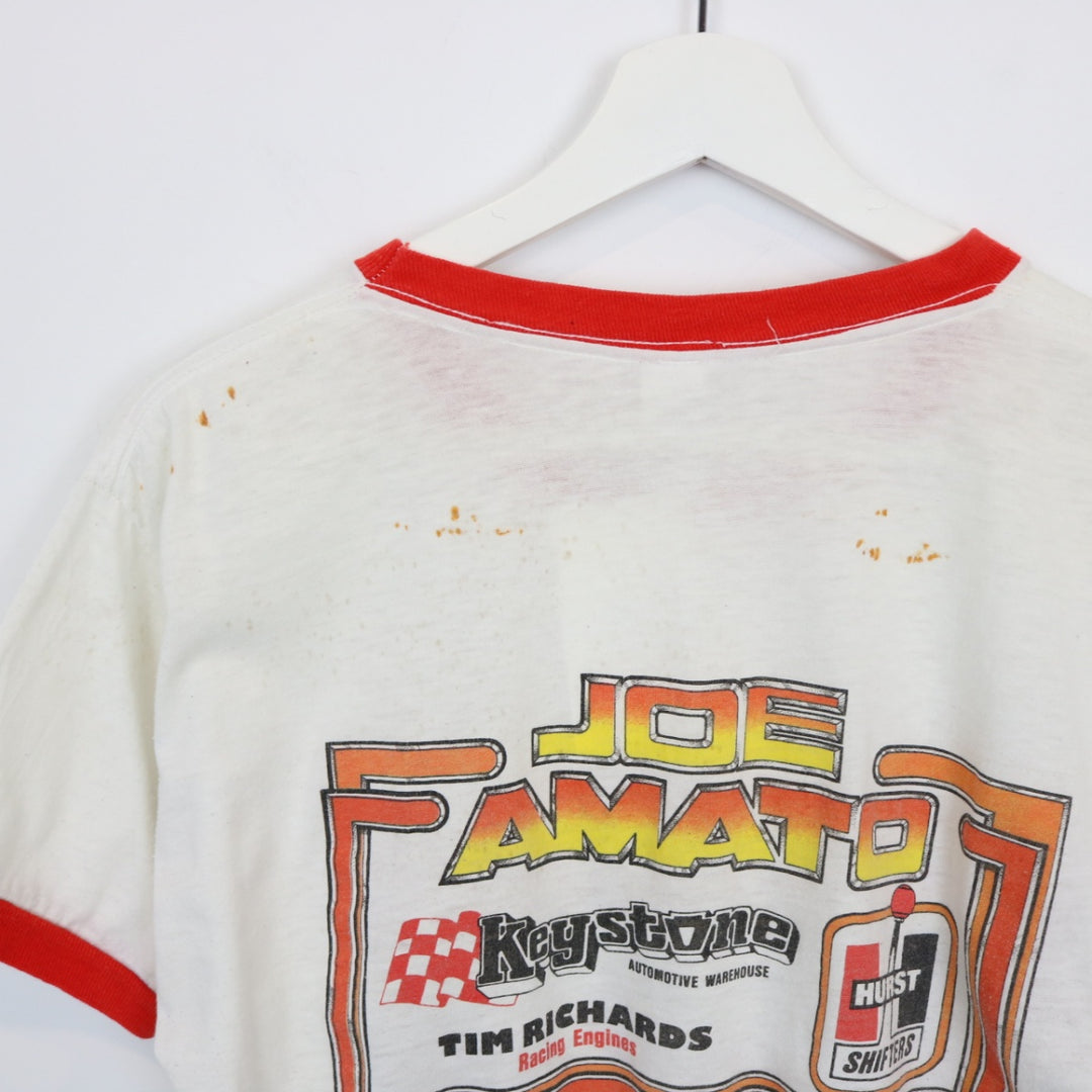 Vintage 80's Joe Amato Top Fuel Drag Racing Ringer Tee - S-NEWLIFE Clothing