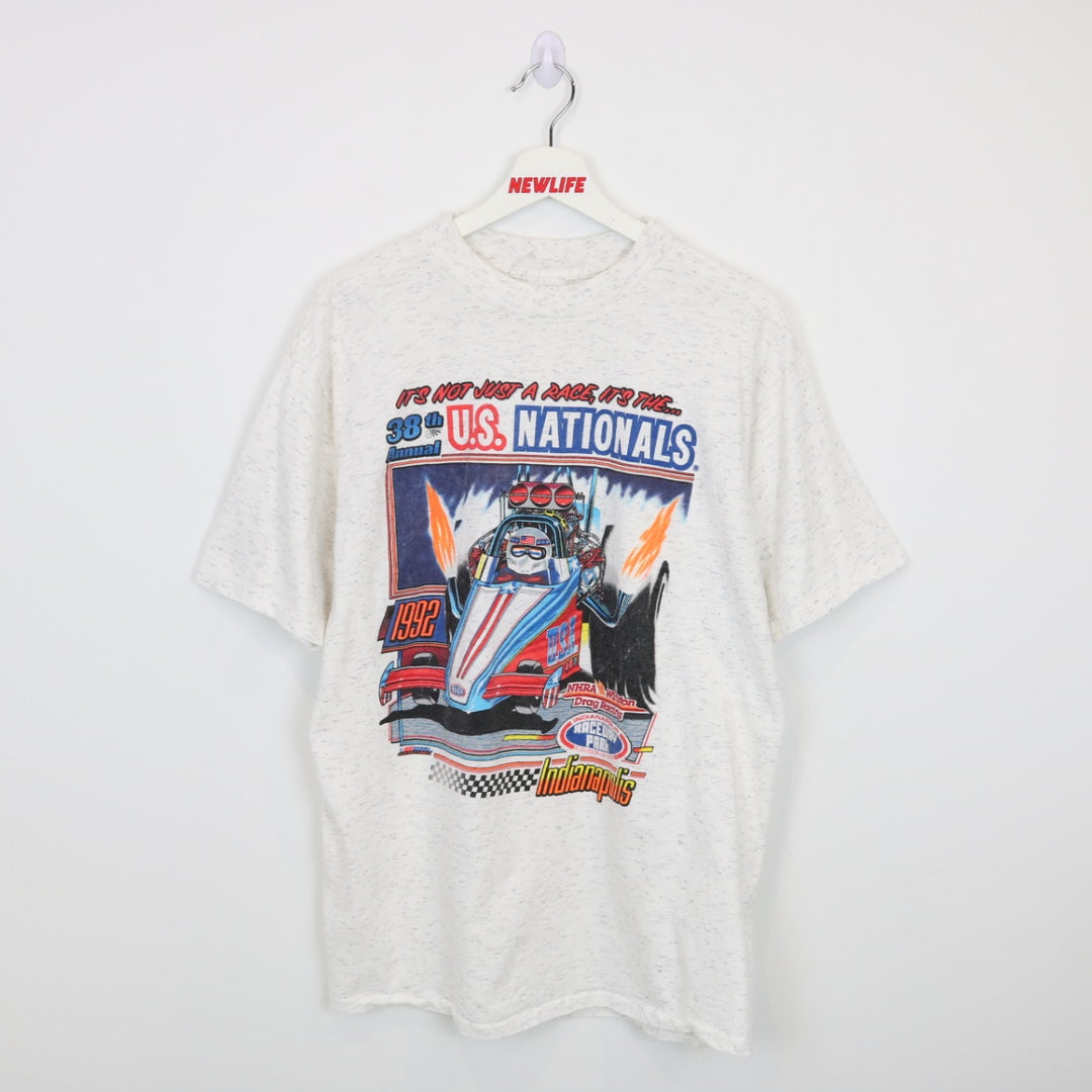 Vintage 1992 US Nationals Drag Racing Tee - M-NEWLIFE Clothing