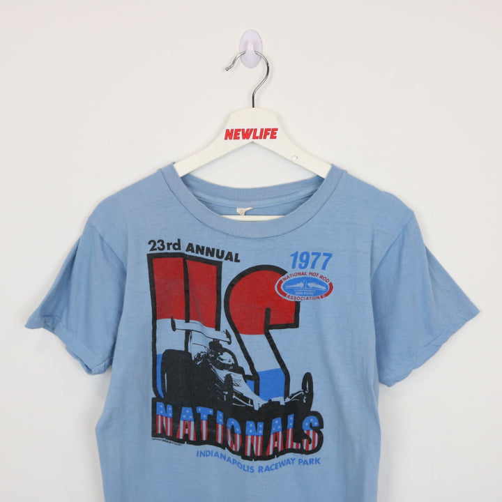 Vintage 1977 US Nationals Indianapolis Drag Racing Tee - S-NEWLIFE Clothing