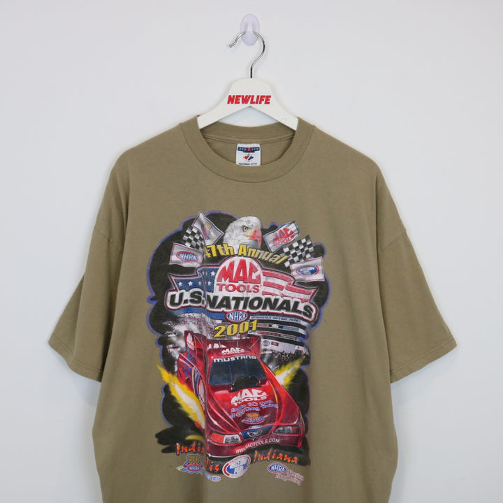 Vintage 2001 US Nationals Indianapolis Drag Racing Tee - XL-NEWLIFE Clothing