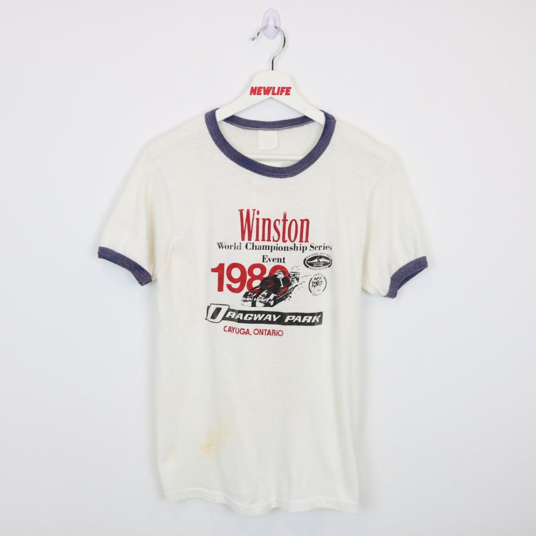 Vintage 1980 Winston World Championship Racing Ringer Tee - S-NEWLIFE Clothing