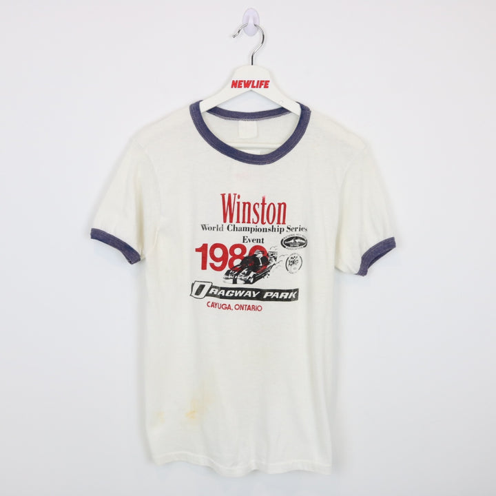 Vintage 1980 Winston World Championship Racing Ringer Tee - S-NEWLIFE Clothing