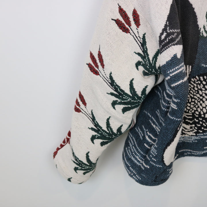 Reworked Vintage Loon Nature Tapestry Hoodie - L-NEWLIFE Clothing