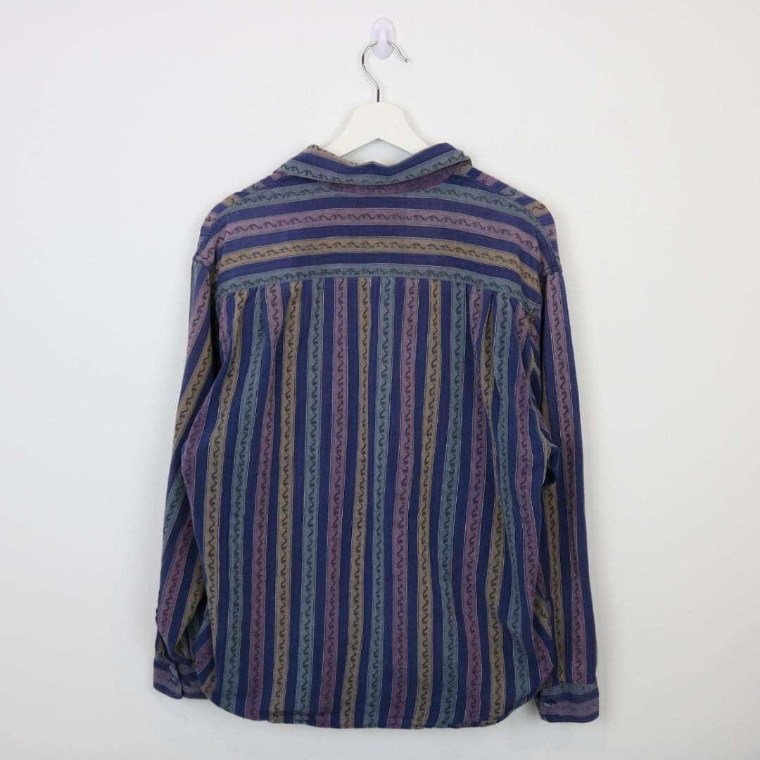 Vintage 80's Le Chateau Striped Button Up - L-NEWLIFE Clothing