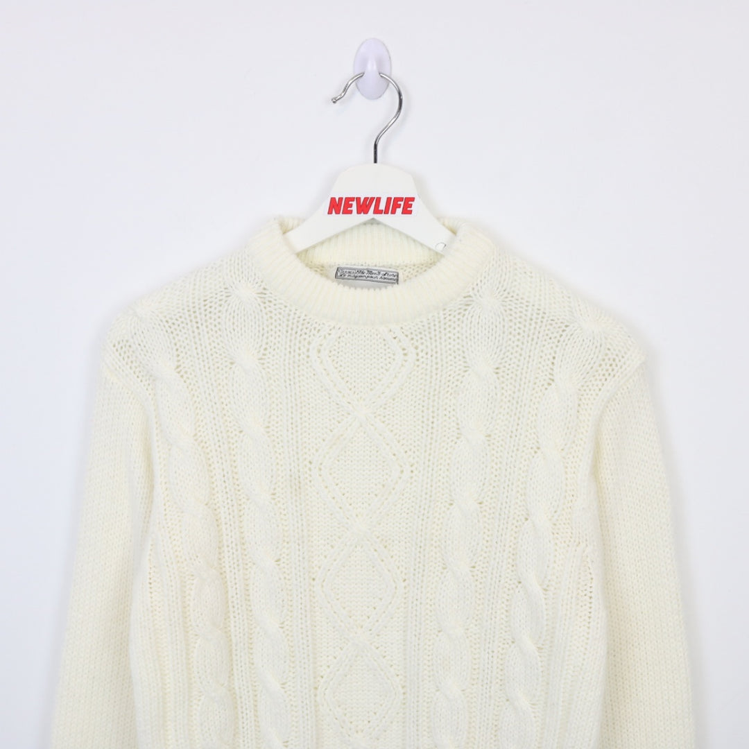 Vintage 80's Sears Cable Knit Sweater - XS-NEWLIFE Clothing