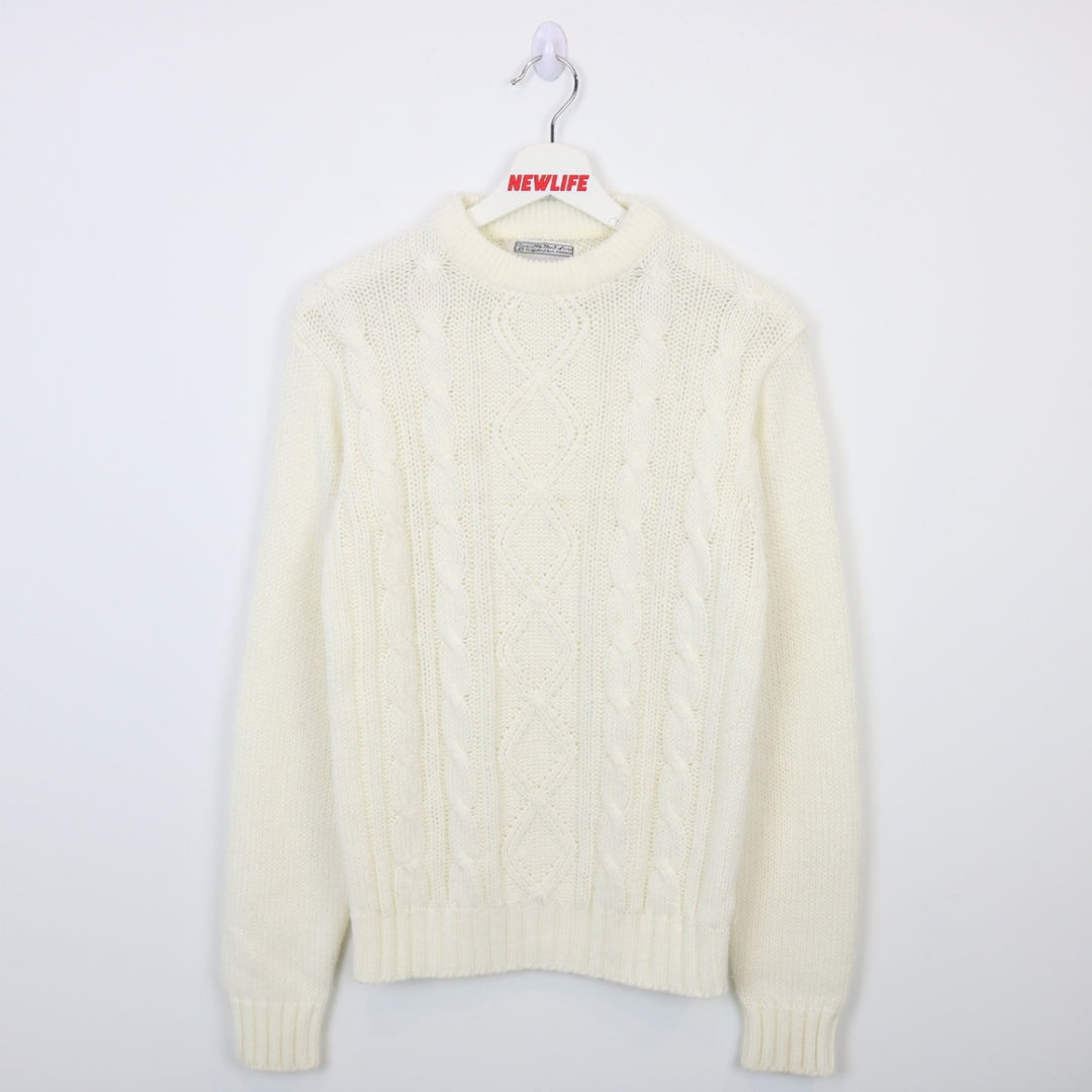 Vintage 80's Sears Cable Knit Sweater - XS-NEWLIFE Clothing