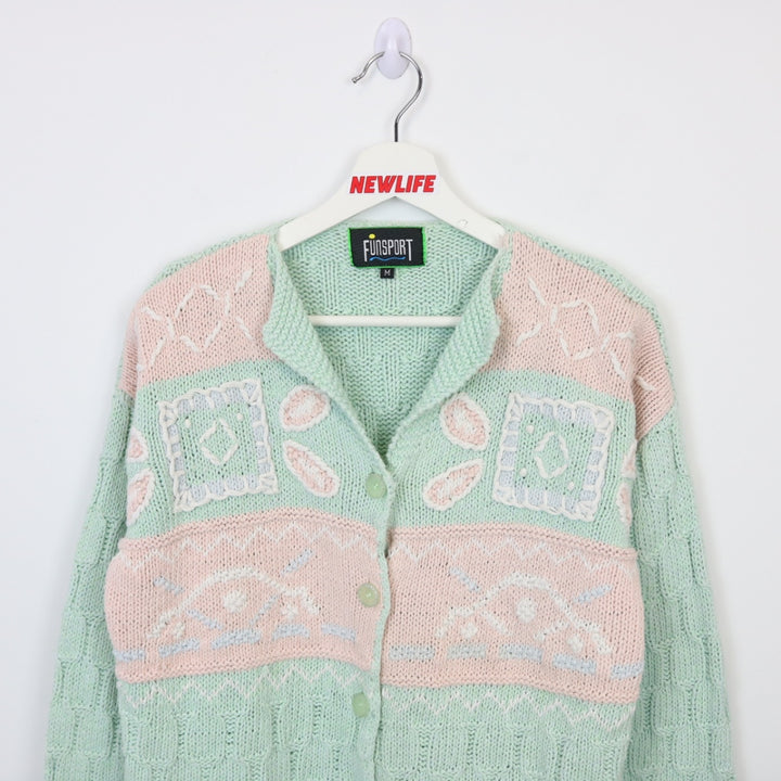Vintage 90's FunSport Patterned Knit Cardigan - S-NEWLIFE Clothing
