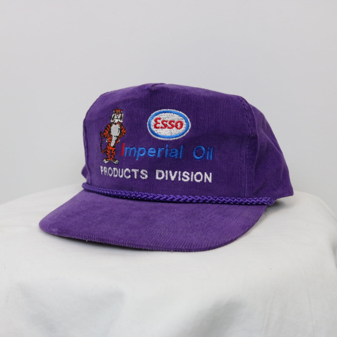 Vintage 80's Esso Imperial Oil Corduroy Hat - OS-NEWLIFE Clothing