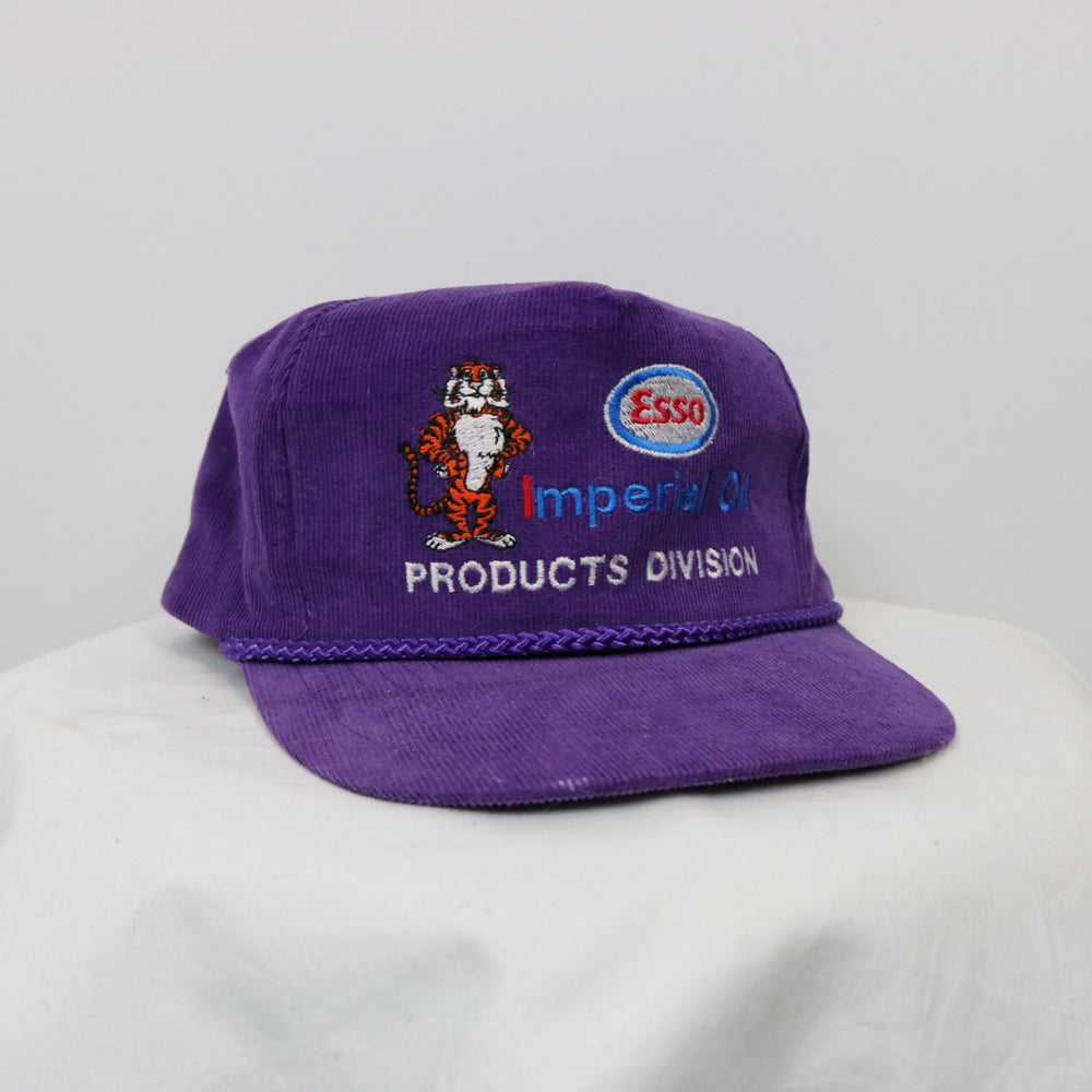 Vintage 80's Esso Imperial Oil Corduroy Hat - OS-NEWLIFE Clothing