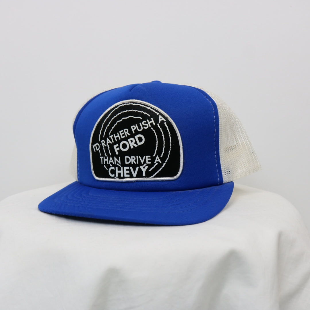 Vintage 80's Rather Push a Ford Trucker Hat - OS-NEWLIFE Clothing