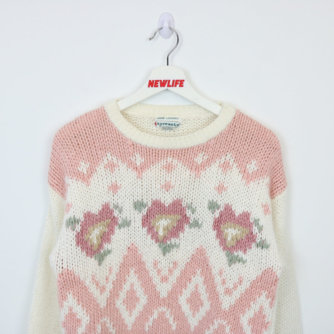 Vintage 80's Currants Flower Knit Sweater - S-NEWLIFE Clothing
