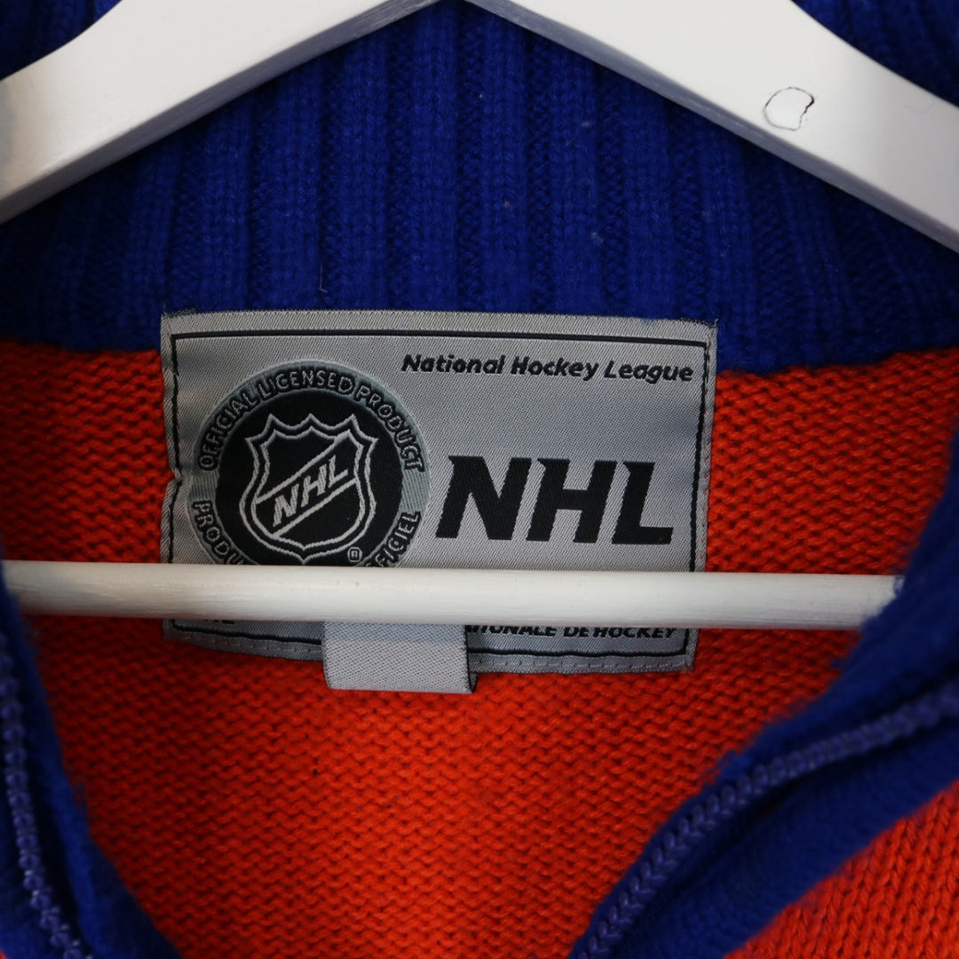 00's Edmonton Oilers Knit Quarter Zip Sweater - XL-NEWLIFE Clothing