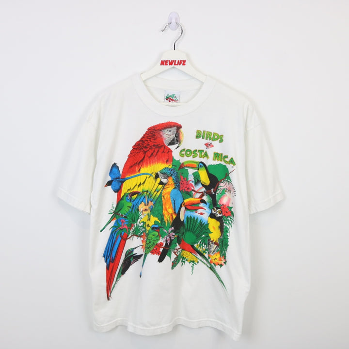 Vintage 90's Birds of Costa Rica Nature Tee - L-NEWLIFE Clothing