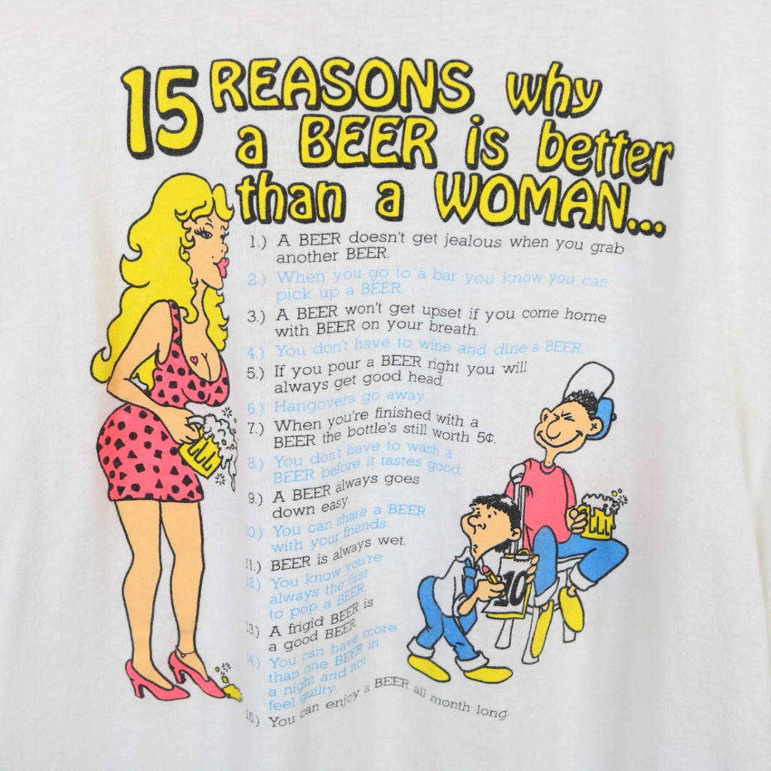 Vintage 80's Why Beer is Better Than Woman Tee - S-NEWLIFE Clothing