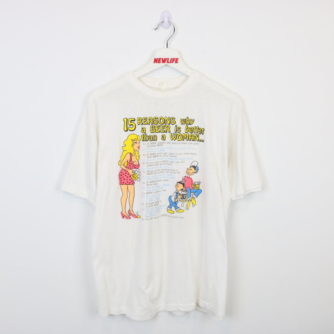 Vintage 80's Why Beer is Better Than Woman Tee - S-NEWLIFE Clothing