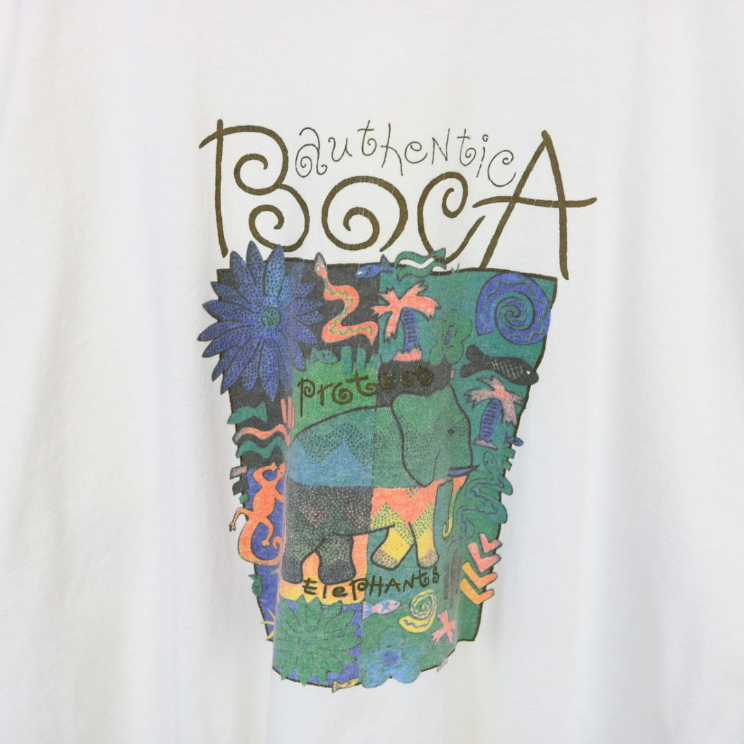 Vintage 90's Boca Protect Elephants Tee - XL-NEWLIFE Clothing