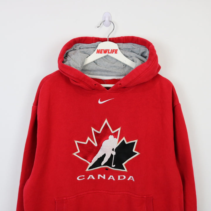 Vintage 00's Nike Team Canada Center Swoosh Hoodie - L-NEWLIFE Clothing