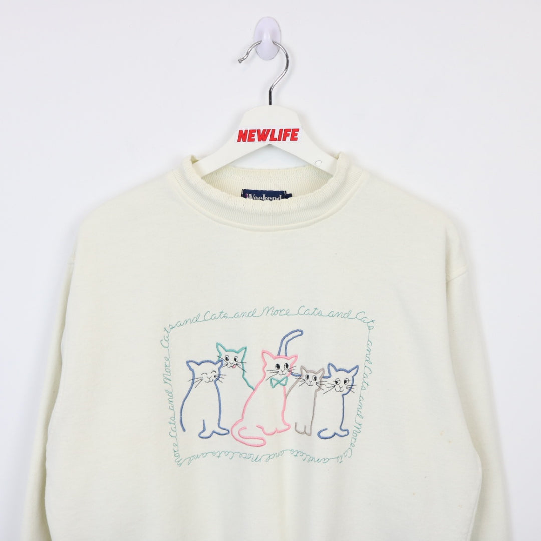 Vintage 90's Cats and More Cats Crewneck - M-NEWLIFE Clothing