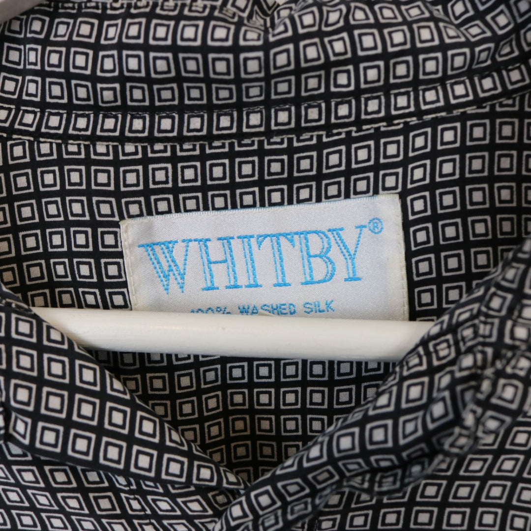 Vintage 80's Whitby Silk Patterned Button Up - L-NEWLIFE Clothing