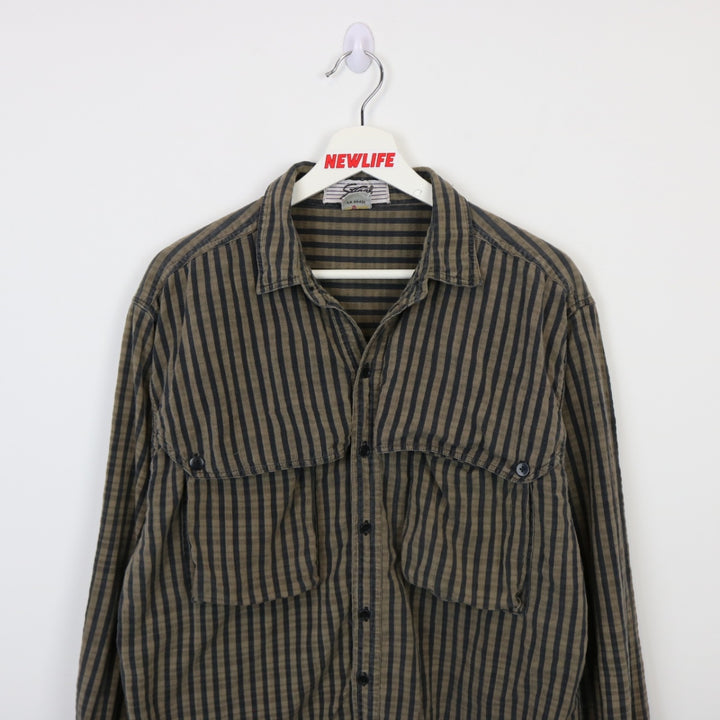 Vintage 90's Steel Striped Button Up - M-NEWLIFE Clothing