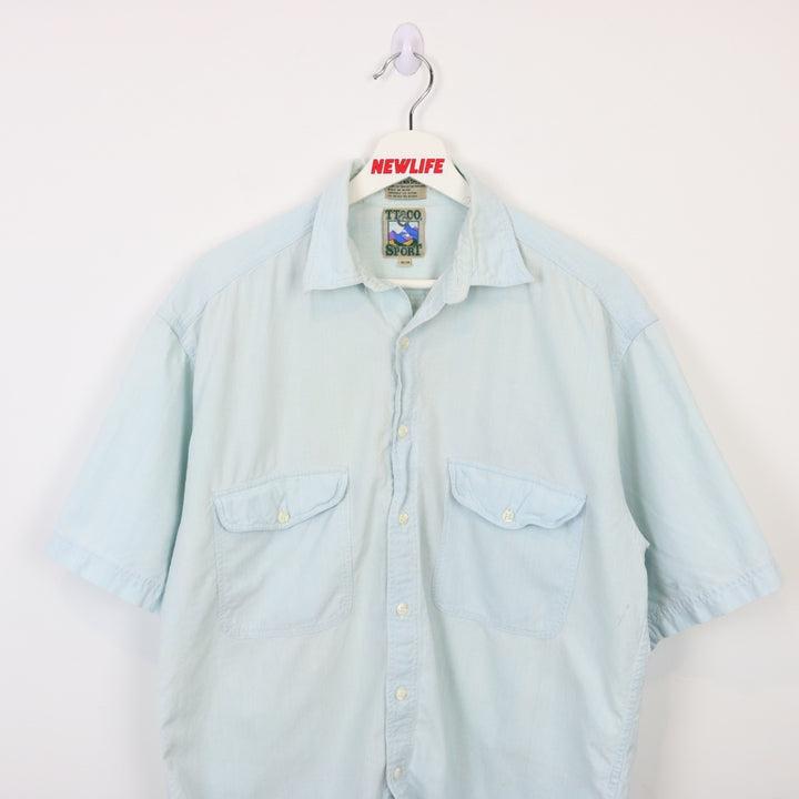 Vintage 90's TT&Co Denim Short Sleeve Button Up - M-NEWLIFE Clothing