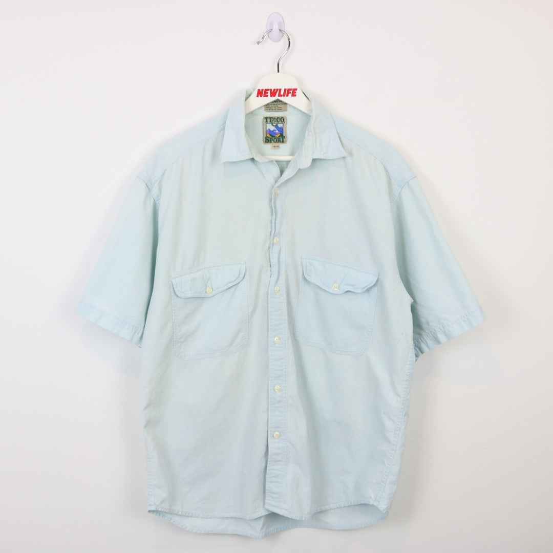 Vintage 90's TT&Co Denim Short Sleeve Button Up - M-NEWLIFE Clothing