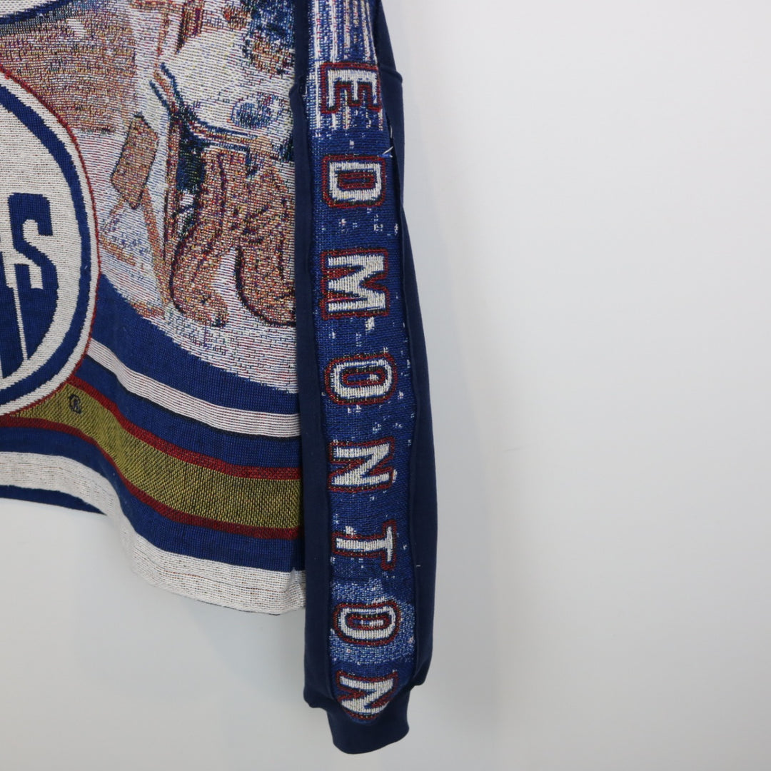 Reworked Vintage Edmonton Oilers Tapestry Hoodie - L-NEWLIFE Clothing