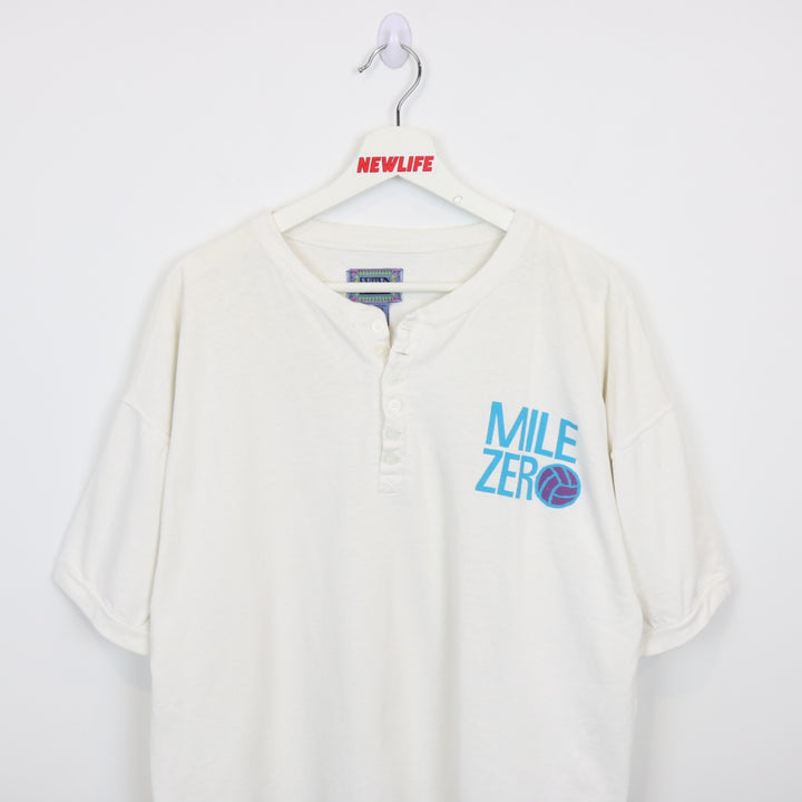 Vintage 90's Mile Zero Volleyball Henley Tee - XL-NEWLIFE Clothing