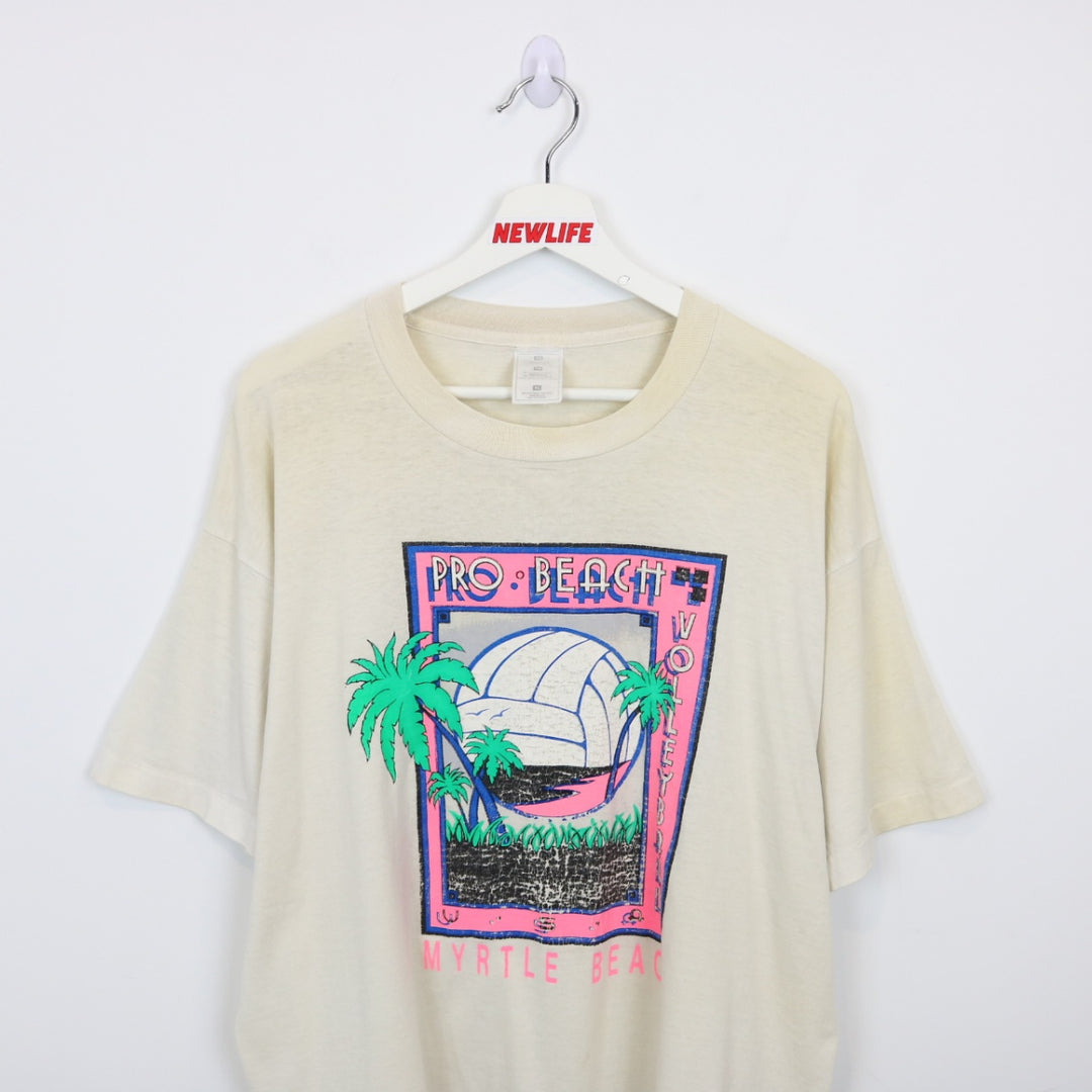 Vintage 90's Pro Beach Volleyball Myrtle Beach Tee - XL-NEWLIFE Clothing