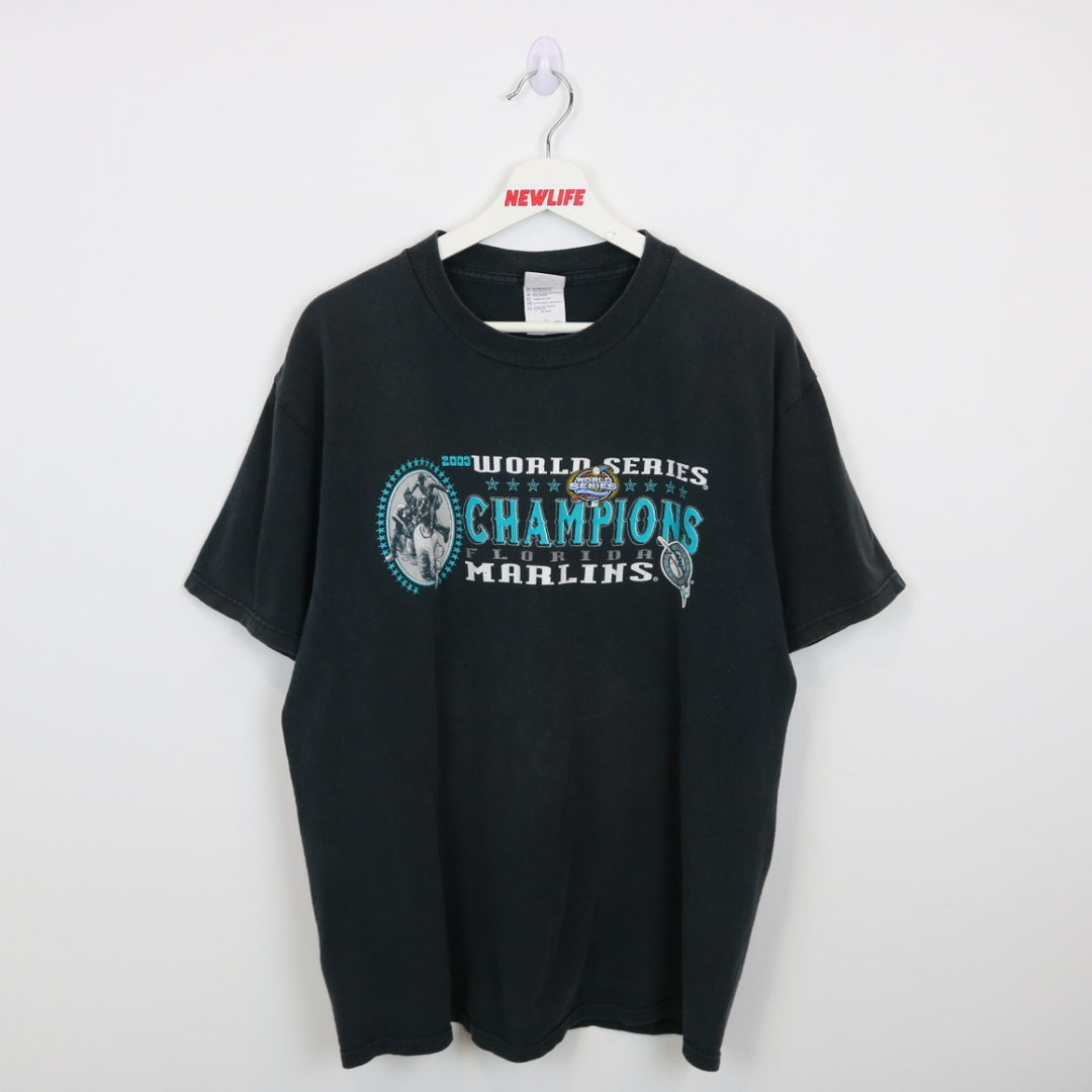 Vintage 2003 World Series Champions Florida Marlins Tee - L-NEWLIFE Clothing