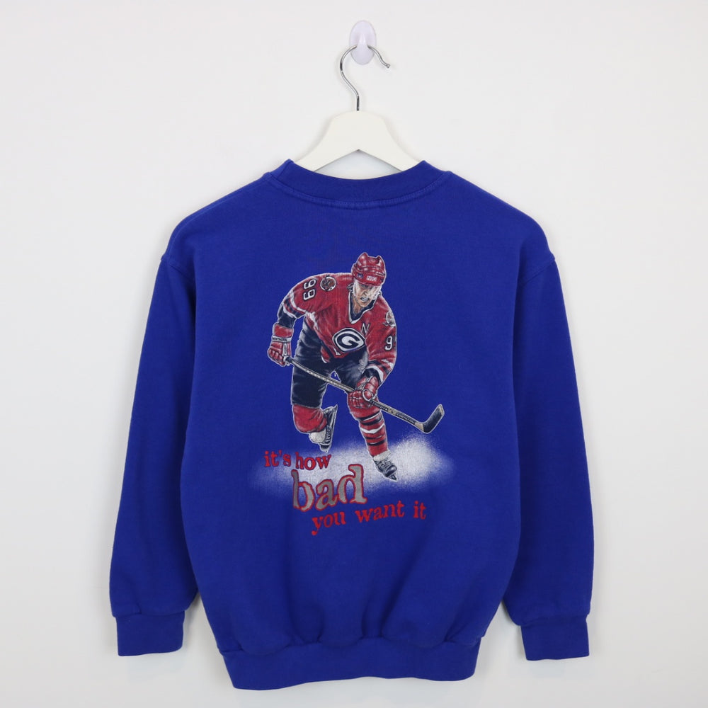 Vintage 90's How Bad You Want It Hockey Crewneck - XS-NEWLIFE Clothing