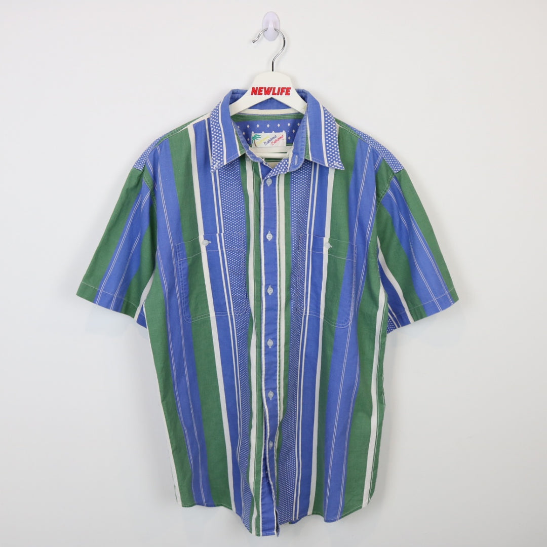 Vintage 90's Bahama Striped Short Sleeve Button Up - M-NEWLIFE Clothing