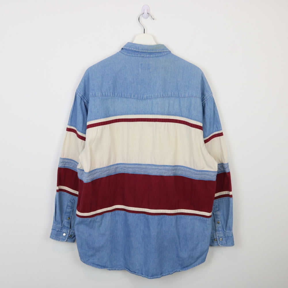 Vintage 90's Ash Creek Striped Denim Button Up - L-NEWLIFE Clothing