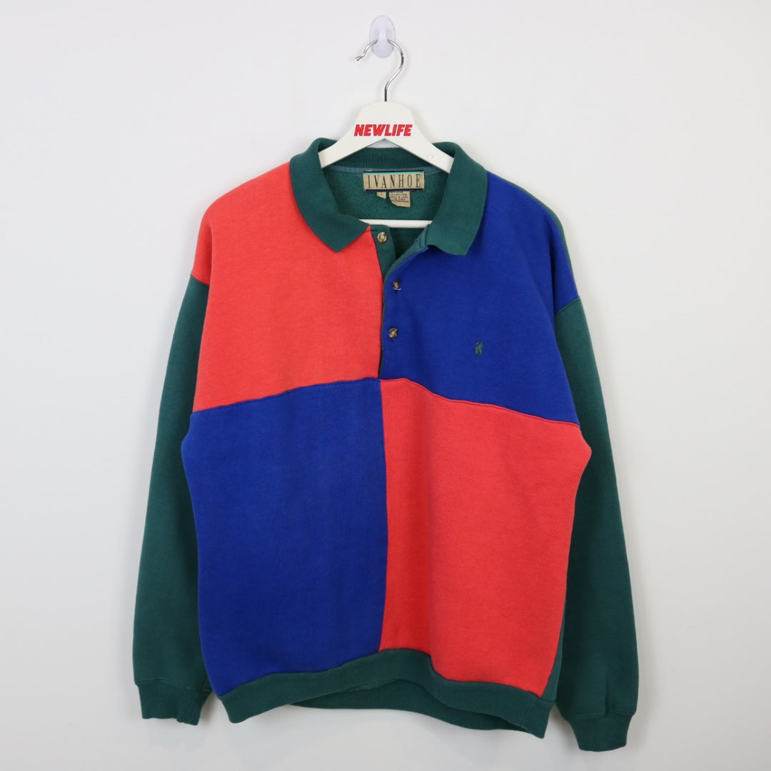Vintage 90's Ivanhoe Color Blocked Crewneck - M-NEWLIFE Clothing