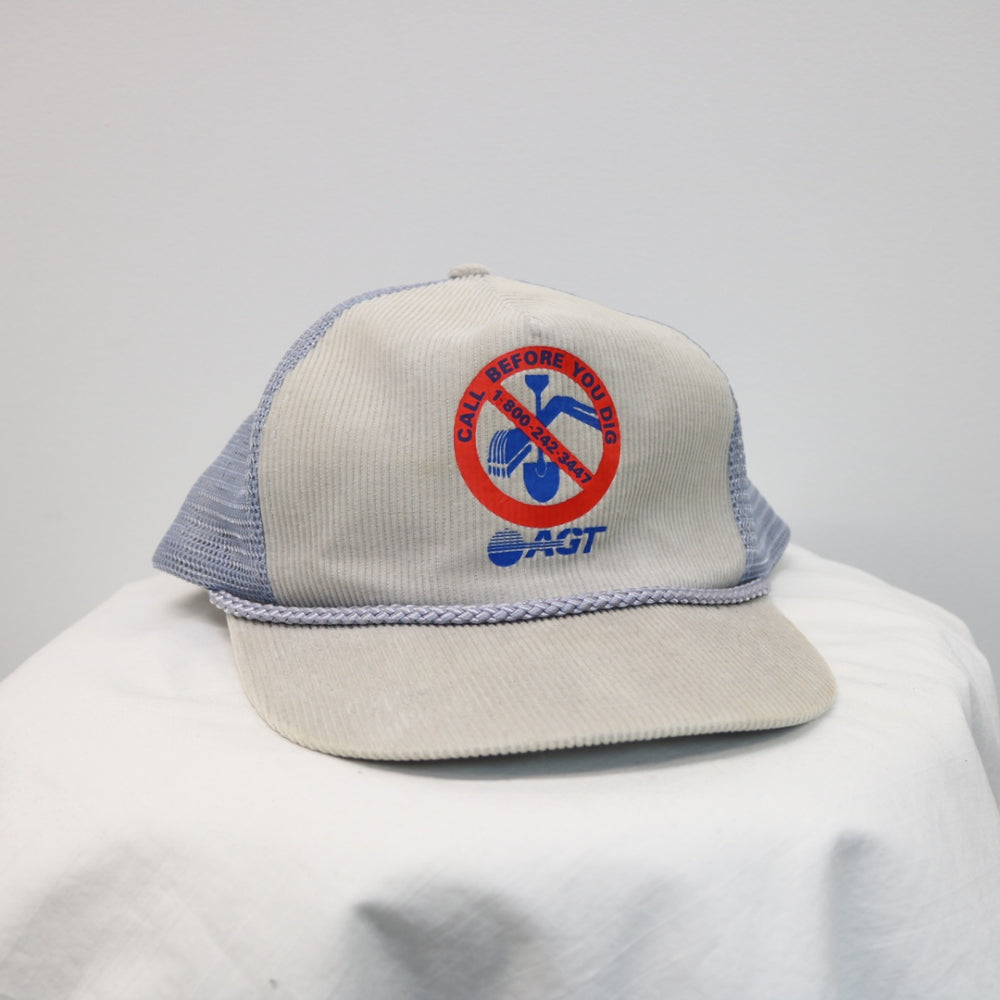 Vintage 90's Call Before You Dig Corduroy Trucker Hat - OS-NEWLIFE Clothing