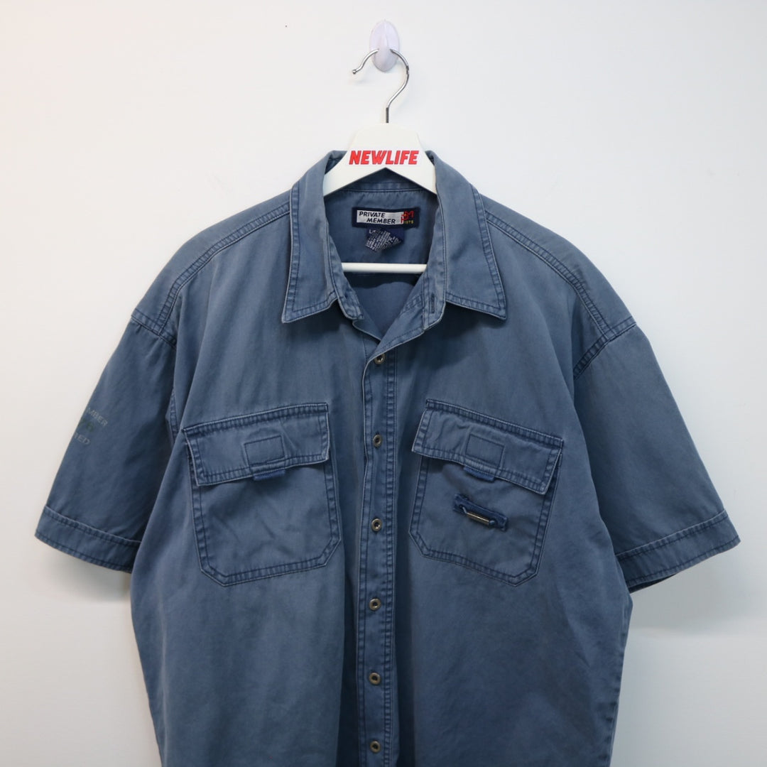 Vintage Private Member Short Sleeve Button Up - L-NEWLIFE Clothing