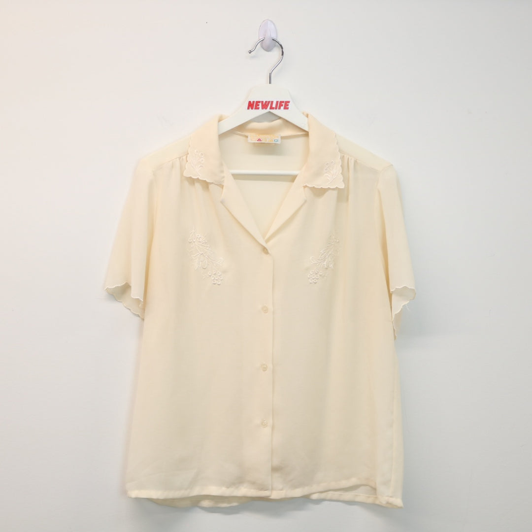 Vintage Leaf Patterned Short Sleve Button Up - S/M-NEWLIFE Clothing