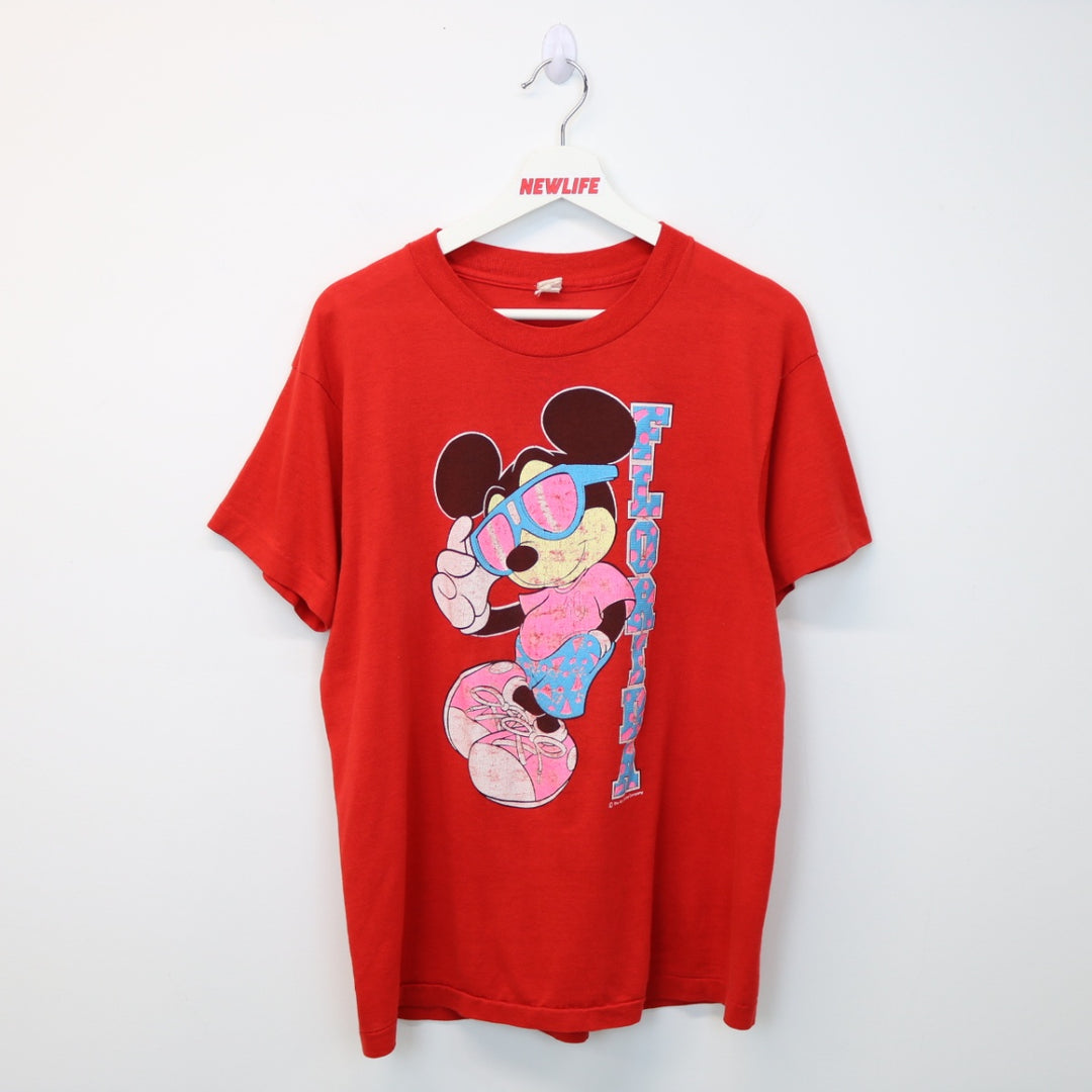 Vintage 80's Disney Mickey Mouse Florida Tee - M-NEWLIFE Clothing