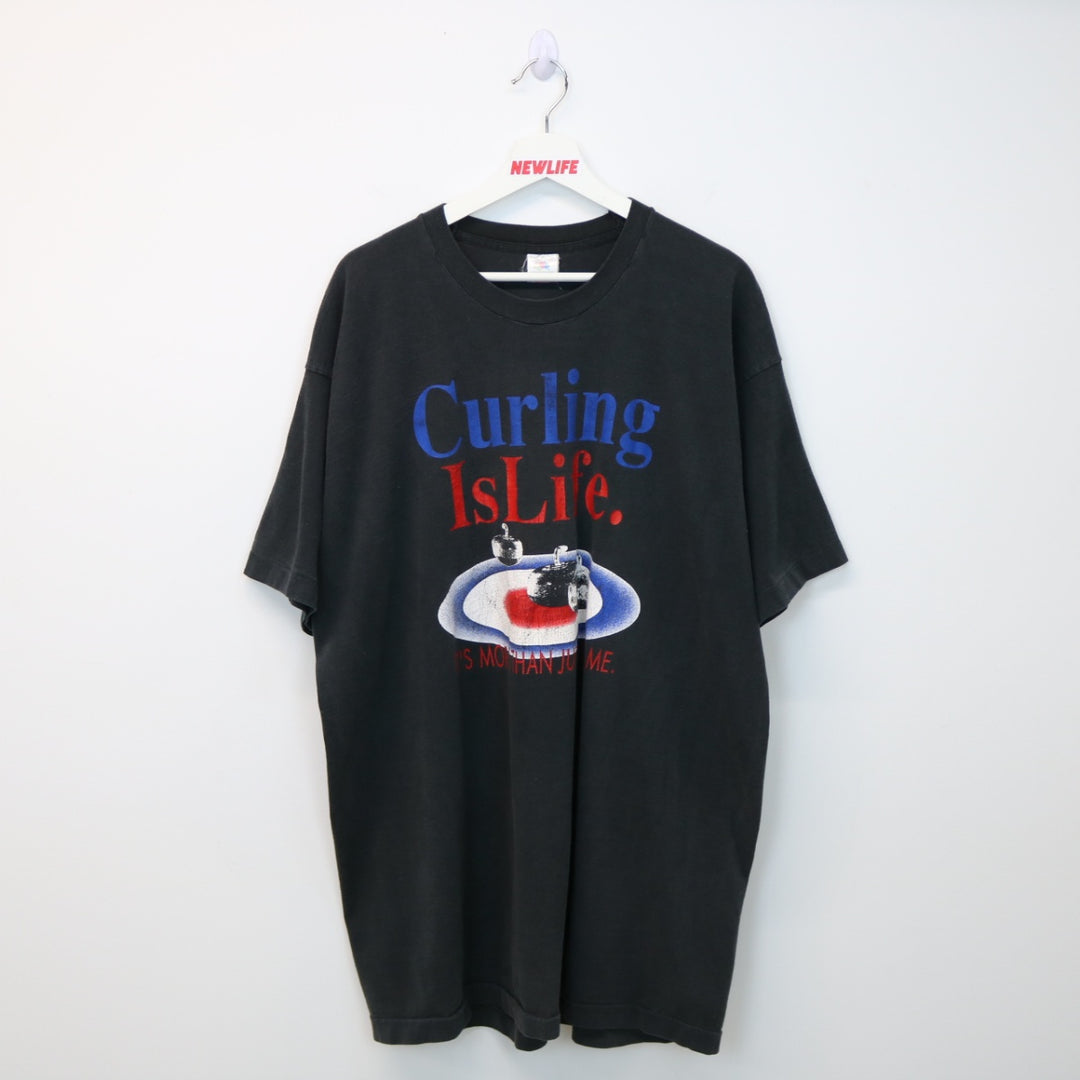 Vintage 90's Curling is Life Tee - XL-NEWLIFE Clothing