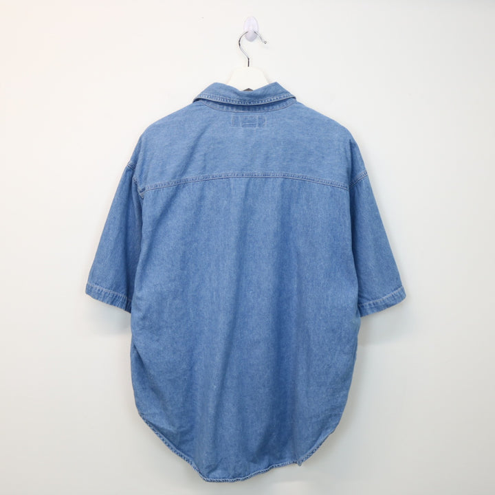 Vintage 90's Catland Short Sleeve Denim Button Up - L-NEWLIFE Clothing